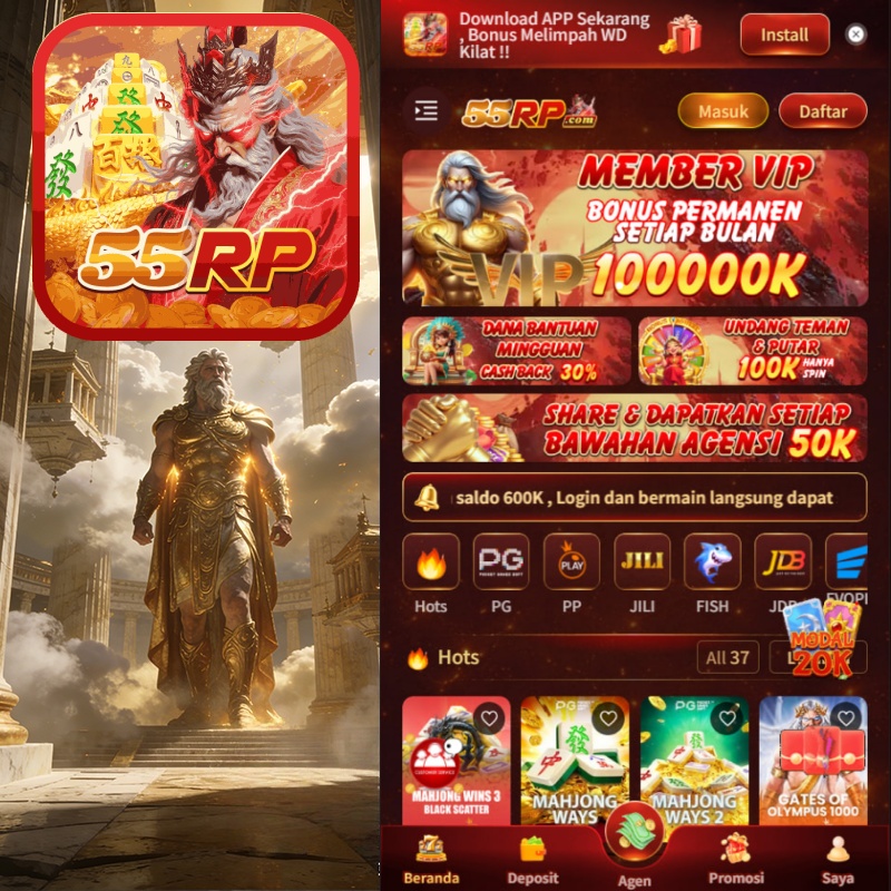 55RP - Dowdload & Install Aplikasi Slot Asli Minimal Bet 400 Perak